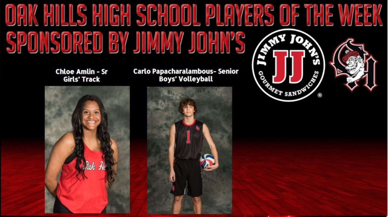 Chloe Amiln and Carlo Papacharalambous Jimmy John's Players of the Week